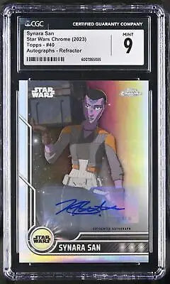 Graded Synara San Star Wars autograph card from Star Wars CCG by Topps