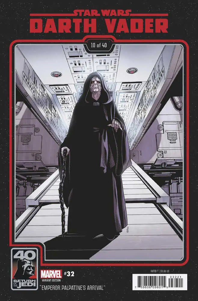 Dark-cloaked Darth Vader figure in flowing robes from Star Wars trading cards