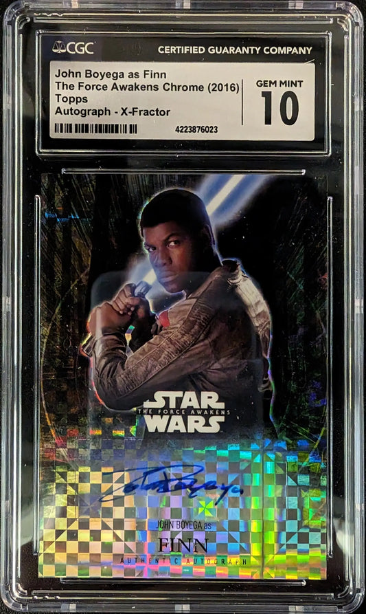 Graded Star Wars trading card of John Boyega as Finn in CGC 10 Gem Mint condition