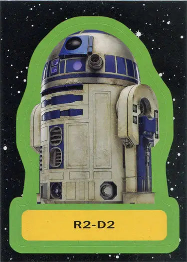 R2-D2 cylindrical droid sticker card from Star Wars Journey Rise Skywalker series