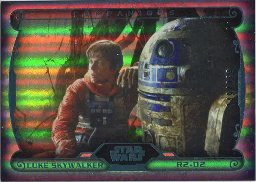 Star Wars Masterwork 2015 Companions Parallel Chase Card featuring Skywalker and R2-D2