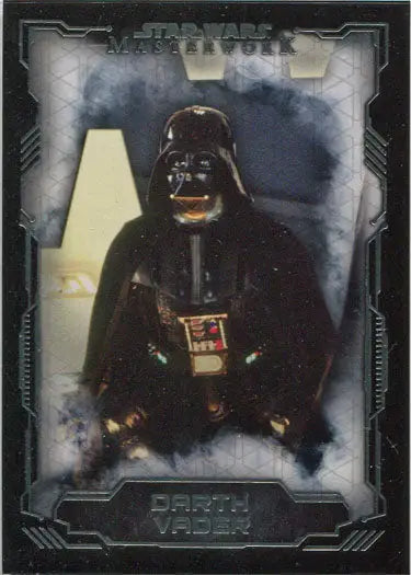 Iconic Darth Vader in dark suit featured on Star Wars Masterwork trading card