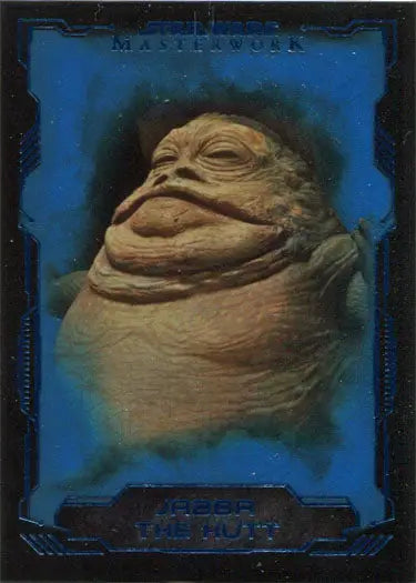 Slug-like alien creature with wide mouth on Star Wars Masterwork 2016 Blue Parallel Chase Card