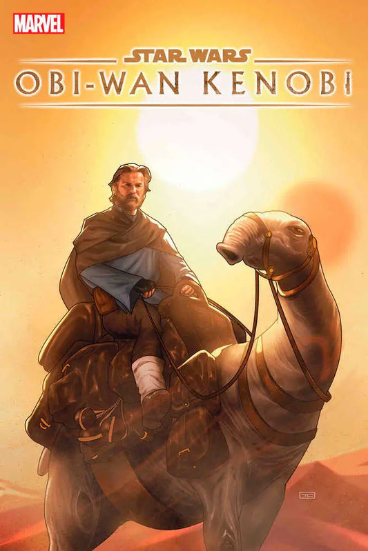 Robed figure with camel-like creature on Tatooine in Star Wars Obi-Wan Kenobi trading card