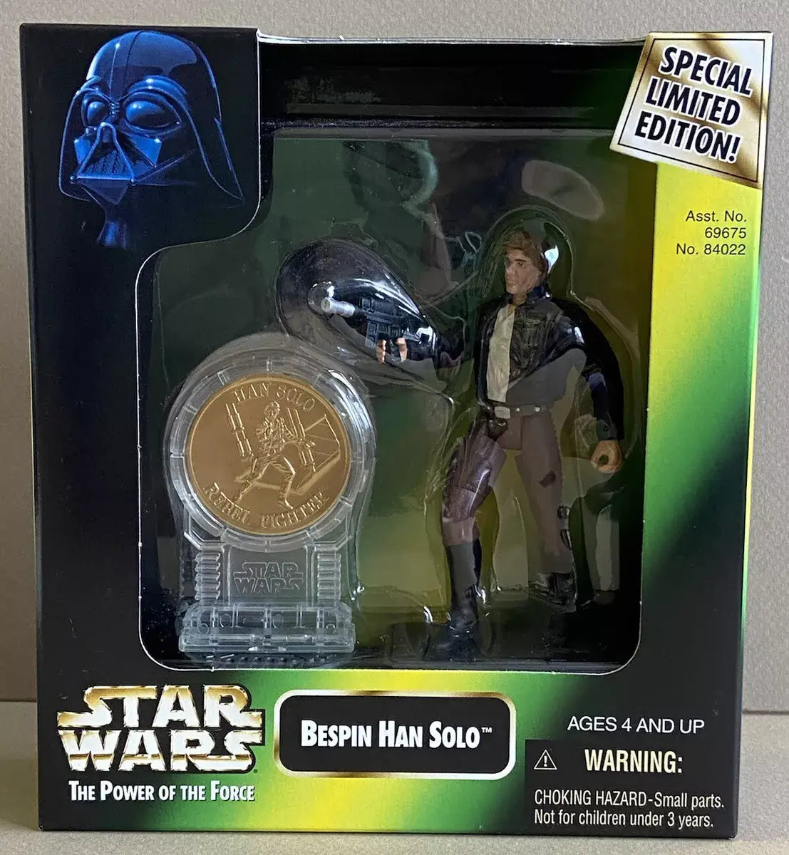 Star Wars Power of the Force Han Solo Limited Edition figure with commemorative coin