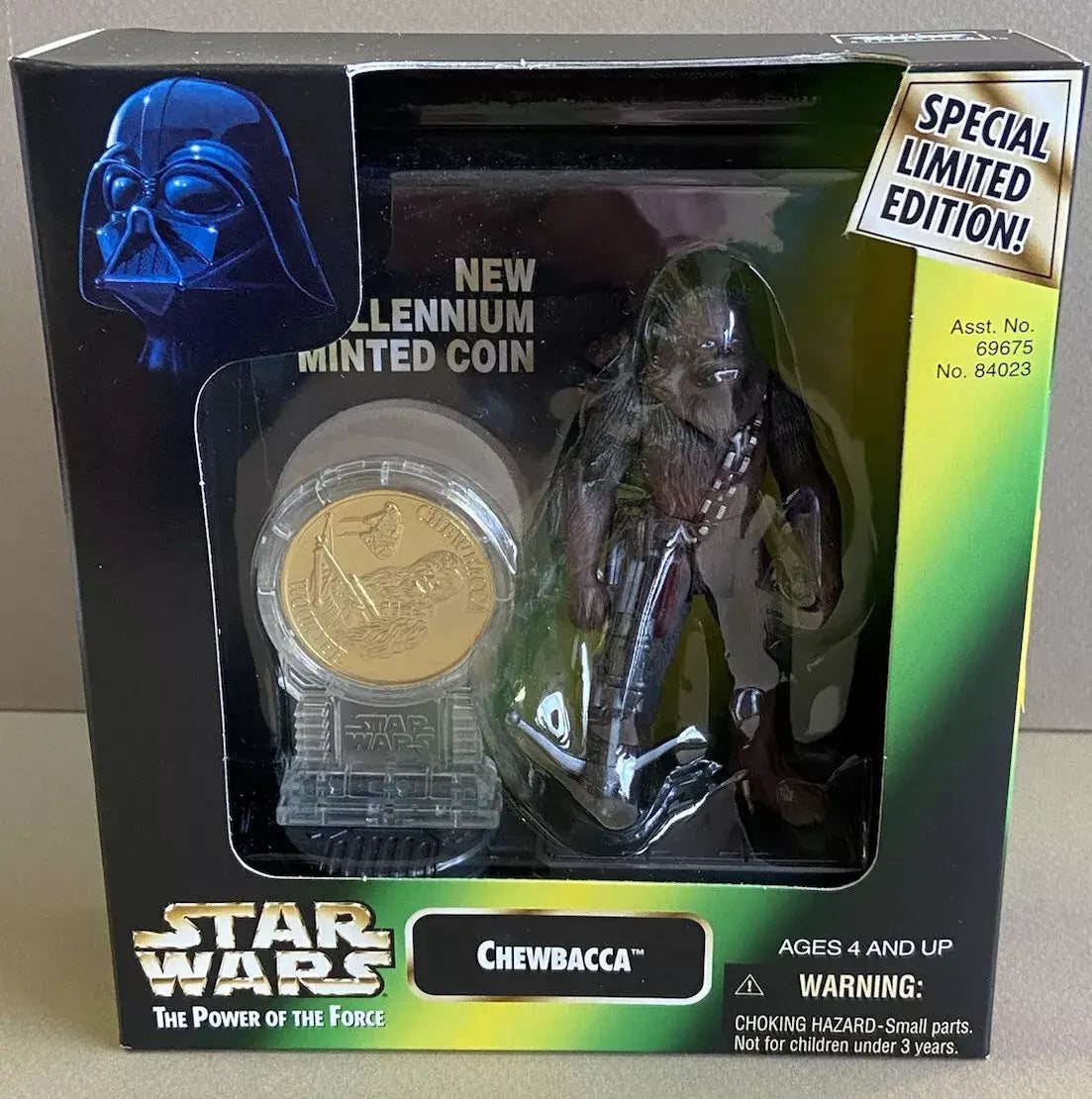 Limited edition Star Wars Chewbacca figure with commemorative Millennium Coin set