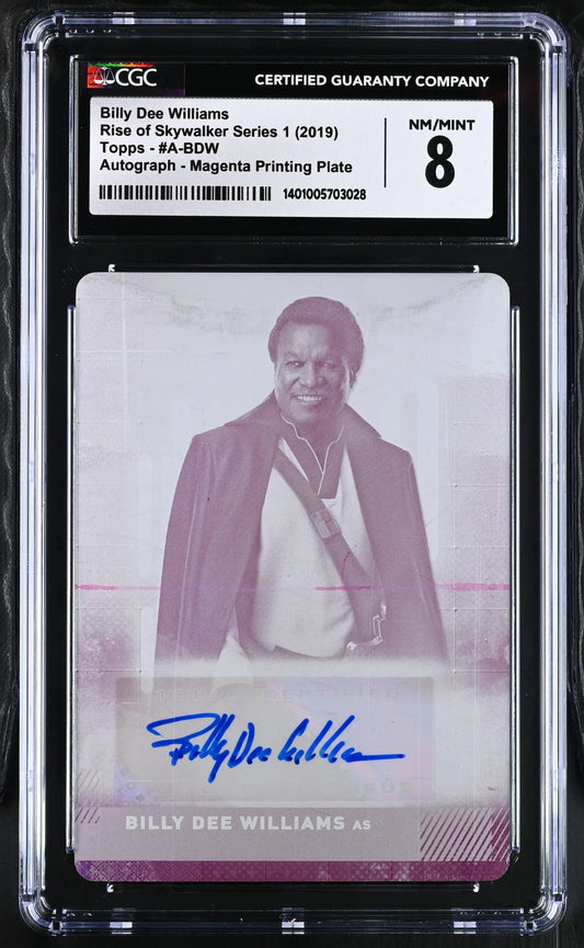 Graded trading card of Billy Dee Williams with autograph from Star Wars Rise Skywalker