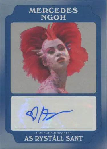 Vibrant Mercedes Ngoh portrait on Star Wars autograph card in trading cards collection