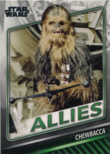 Wookiee character Chewbacca in Star Wars Allies Chase Card A-3 with bandolier