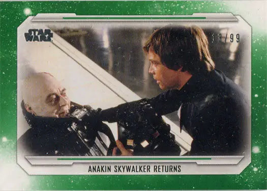 Star Wars Green Parallel Base Card 83 featuring Anakin Skywalker in conflict scene