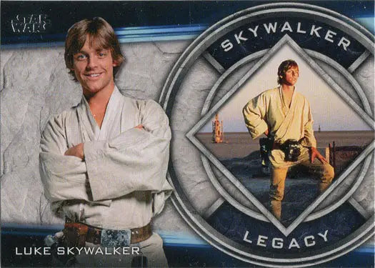 Star Wars Skywalker Saga Legacy Chase Card featuring Luke Skywalker in themed attire