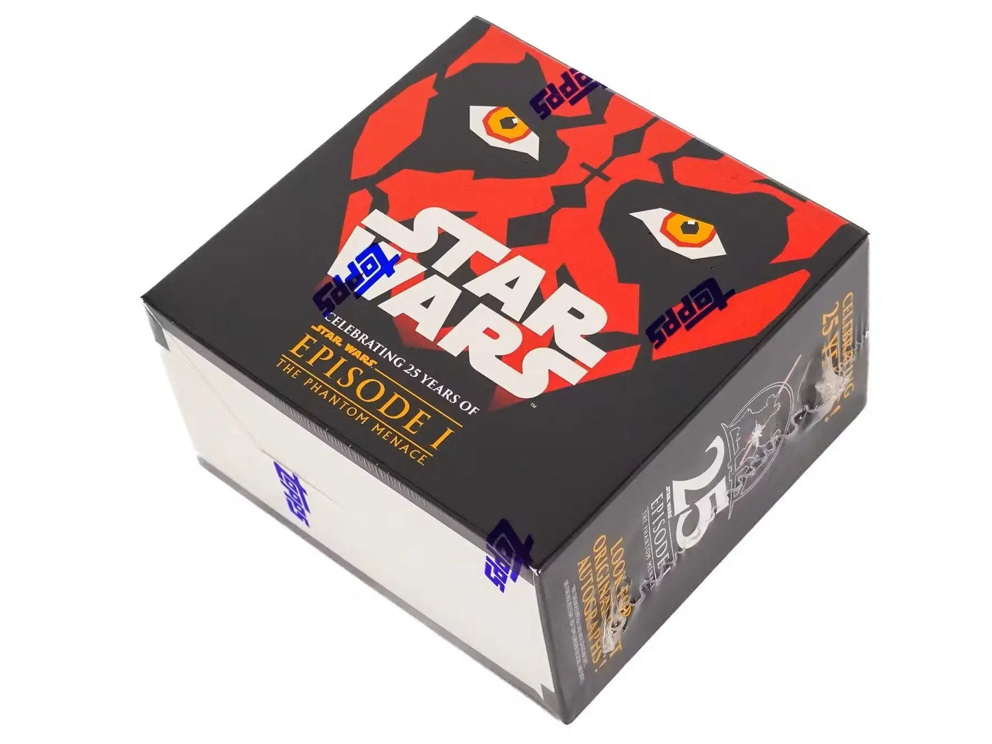 Star Wars The Phantom Menace Chrome Sapphire Edition Hobby Box featuring Darth Maul design