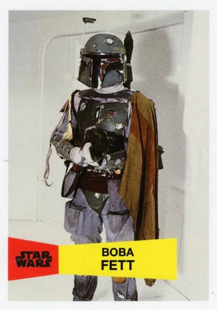 Iconic Star Wars Boba Fett in Mandalorian armor on Topps Basketball trading card