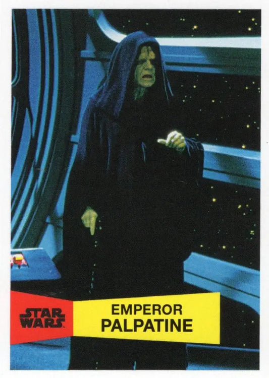 Hooded figure with pale green skin in dark robe from Star Wars Topps Basketball trading cards