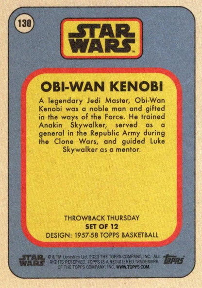 Star Wars trading card featuring Obi-Wan Kenobi from Topps Basketball 1957-58