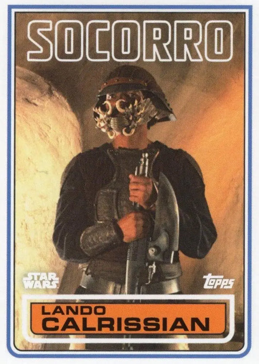 Trading card of Lando Calrissian in Socorro outfit from Star Wars Topps Football 1983