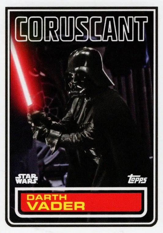 Star Wars Trading Card featuring Darth Vader with red lightsaber in Topps Football style