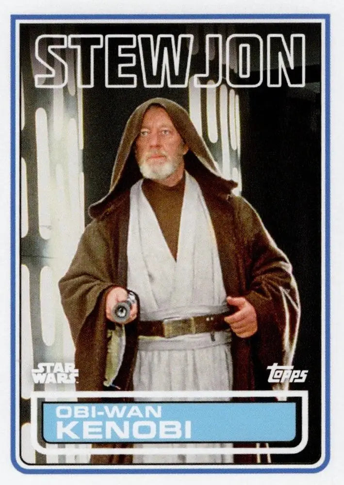 Trading card of Obi-Wan Kenobi as a Jedi from Star Wars Topps Football series