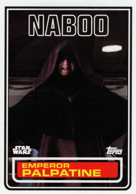 Emperor Palpatine Cloaked Figure Trading Card from Star Wars Topps Football 1983