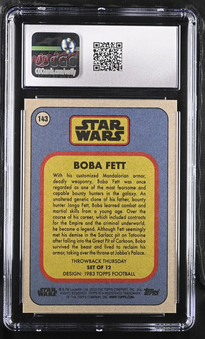 Graded Star Wars Boba Fett trading card image variation CGC 10 Gem Mint collectible