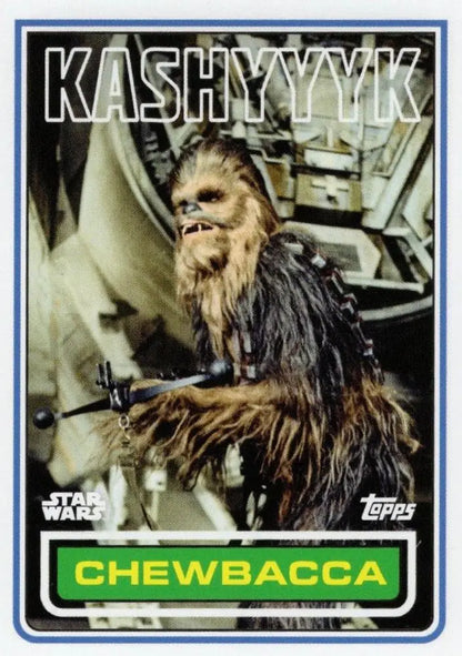 Trading card of Chewbacca from Star Wars, Topps Football, 1983 edition