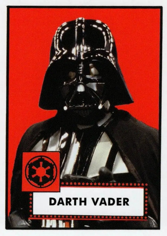 Iconic Darth Vader helmet and mask design on Star Wars Trading Card baseball card