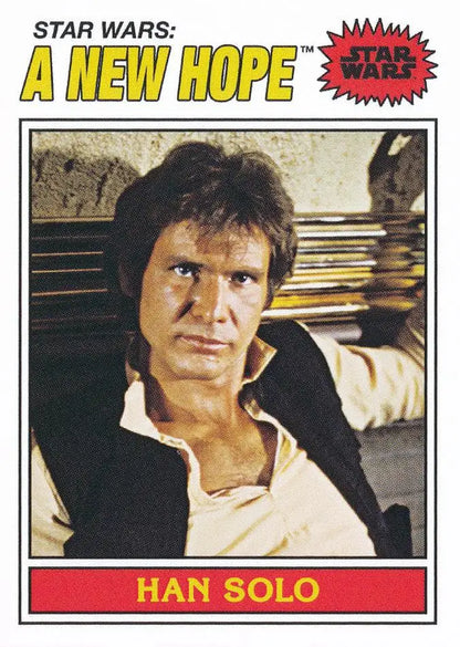 Star Wars trading card featuring Han Solo from 1977 Topps Baseball Throwback Thursday