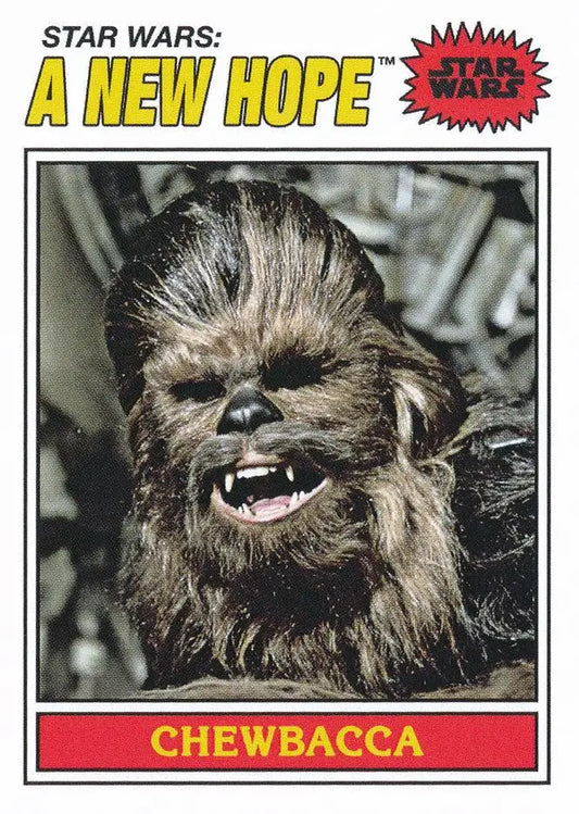 Furry brown Wookiee Chewbacca growling on Star Wars Topps Baseball trading card