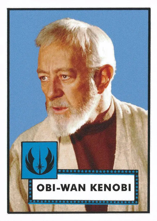 Elderly man with white hair in a robe featured on Star Wars Trading Cards baseball card