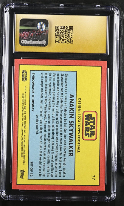 Graded Anakin Skywalker trading card from Star Wars Throwback Thursday 2024 collection