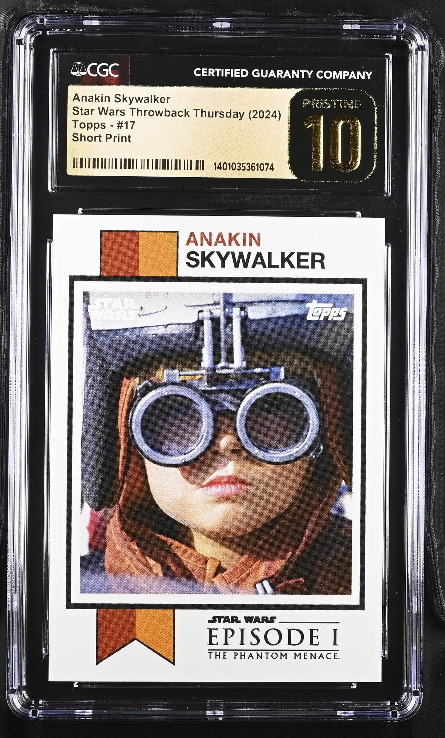 Graded Anakin Skywalker trading card from Star Wars Throwback Thursday 2024 series