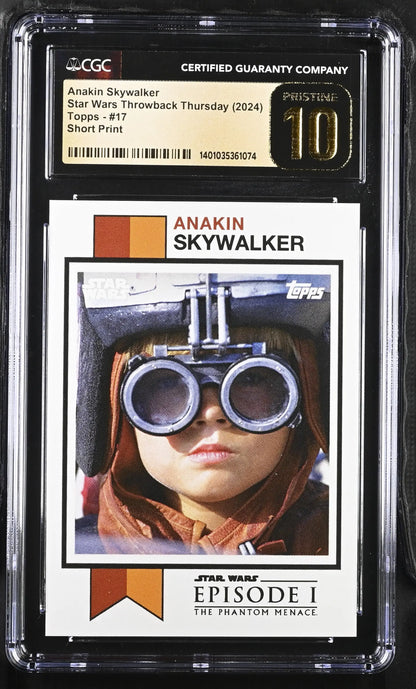 Graded Anakin Skywalker trading card from Star Wars Throwback Thursday 2024 series