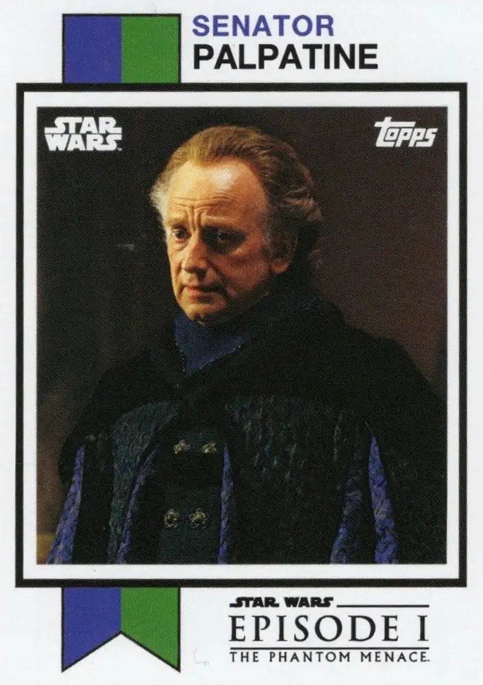 Star Wars trading card featuring Senator Palpatine from Episode I: The Phantom Menace