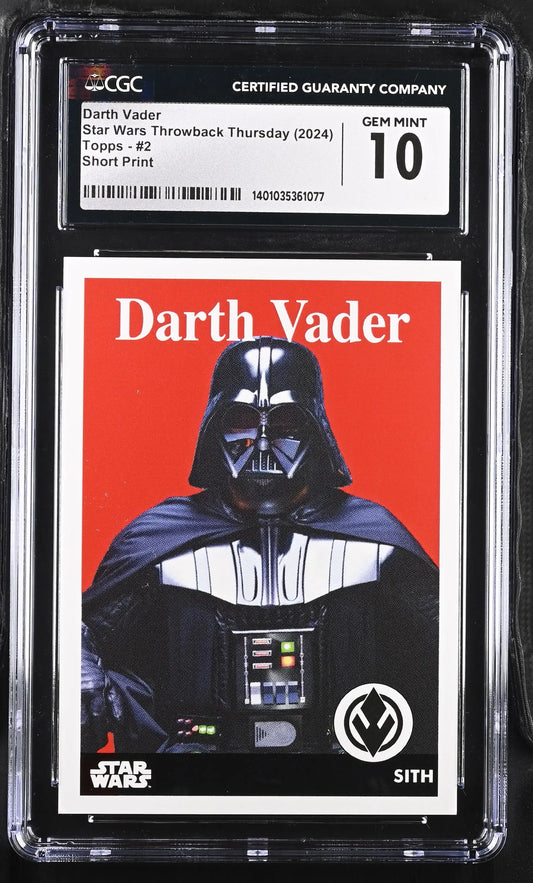 Graded Darth Vader Star Wars trading card from Throwback Thursday 2024 collection