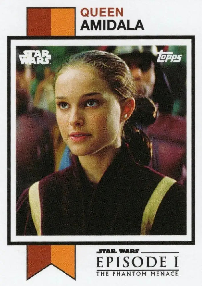 Star Wars trading card of Queen Amidala from Topps Football Throwback Thursday 2024