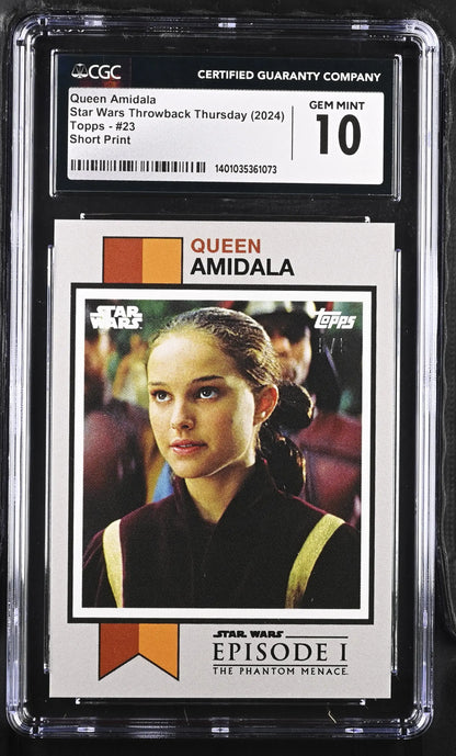 Graded Queen Amidala Star Wars trading card CGC 10 Gem Mint from 2024 collection