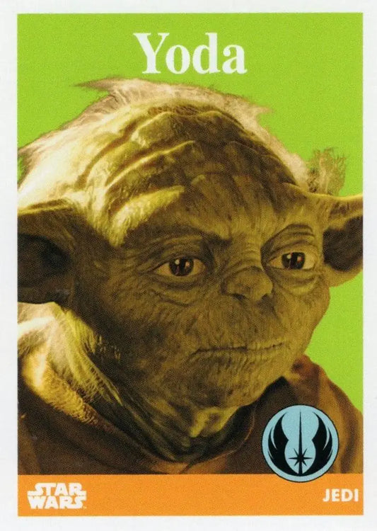 Yoda’s wise green face on Star Wars trading cards inspired by 1958 baseball design