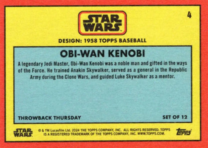 Star Wars trading card of Obi-Wan Kenobi from 2024 Throwback Thursday collection