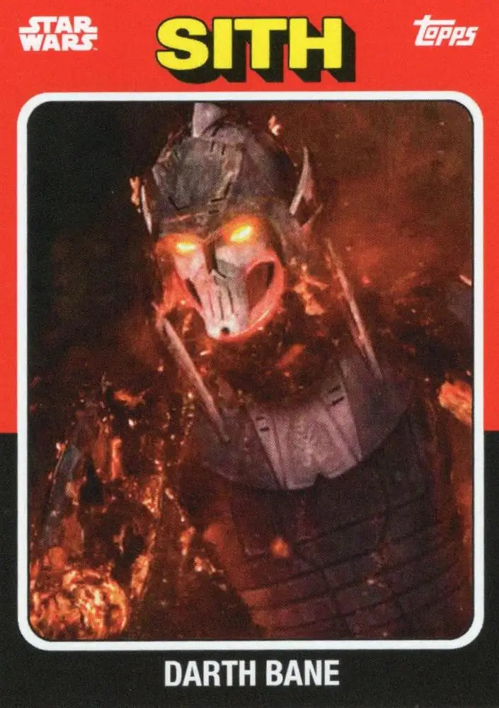 Menacing masked figure in dark armor from Star Wars on Topps Baseball trading card