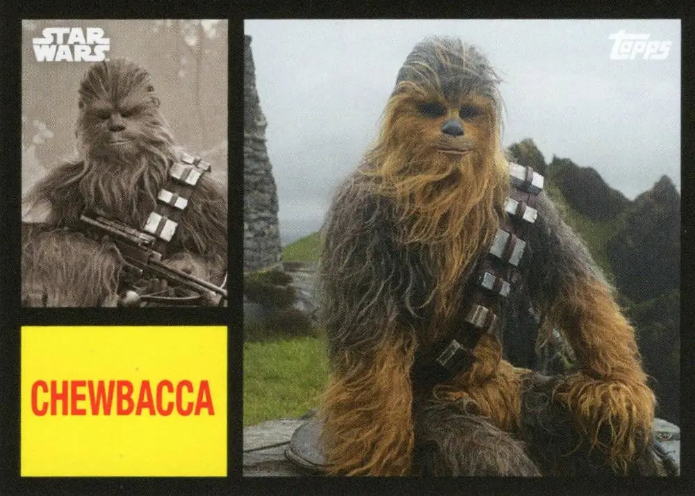 Furry Wookiee warrior with bandolier in Star Wars Topps Football trading card