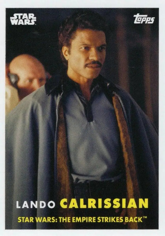 Star Wars Trading Card of Lando Calrissian in Blue Shirt and Brown Cape Topps Baseball