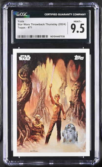 Graded Star Wars trading card Yoda SP Image Variation CGC 9.5 Mint+ collectible