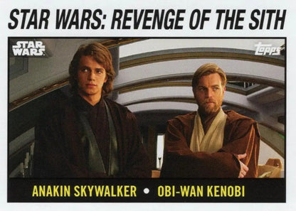 Star Wars trading card featuring Anakin Skywalker and Obi-Wan Kenobi from Revenge of the Sith