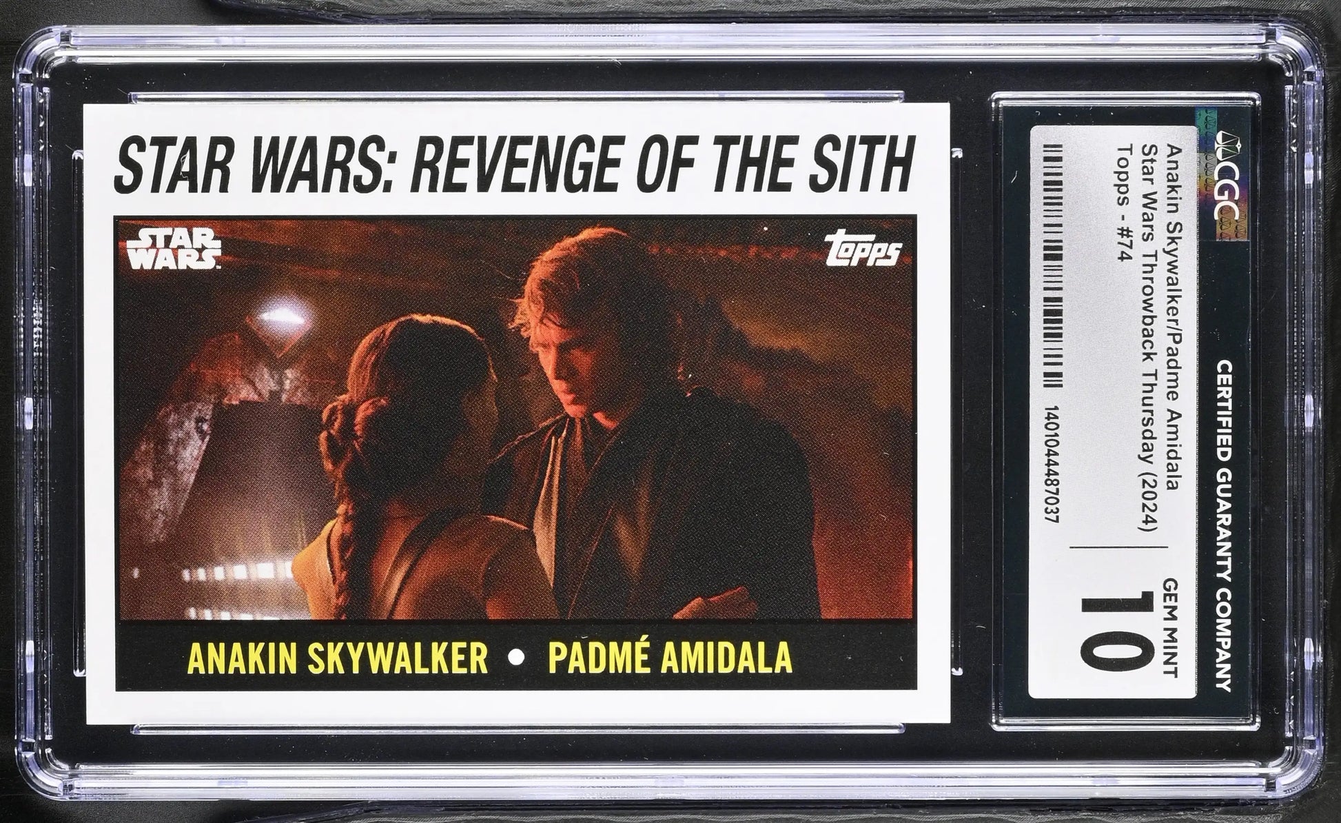 Graded Star Wars trading card featuring Anakin Padme image variation Gem Mint 10