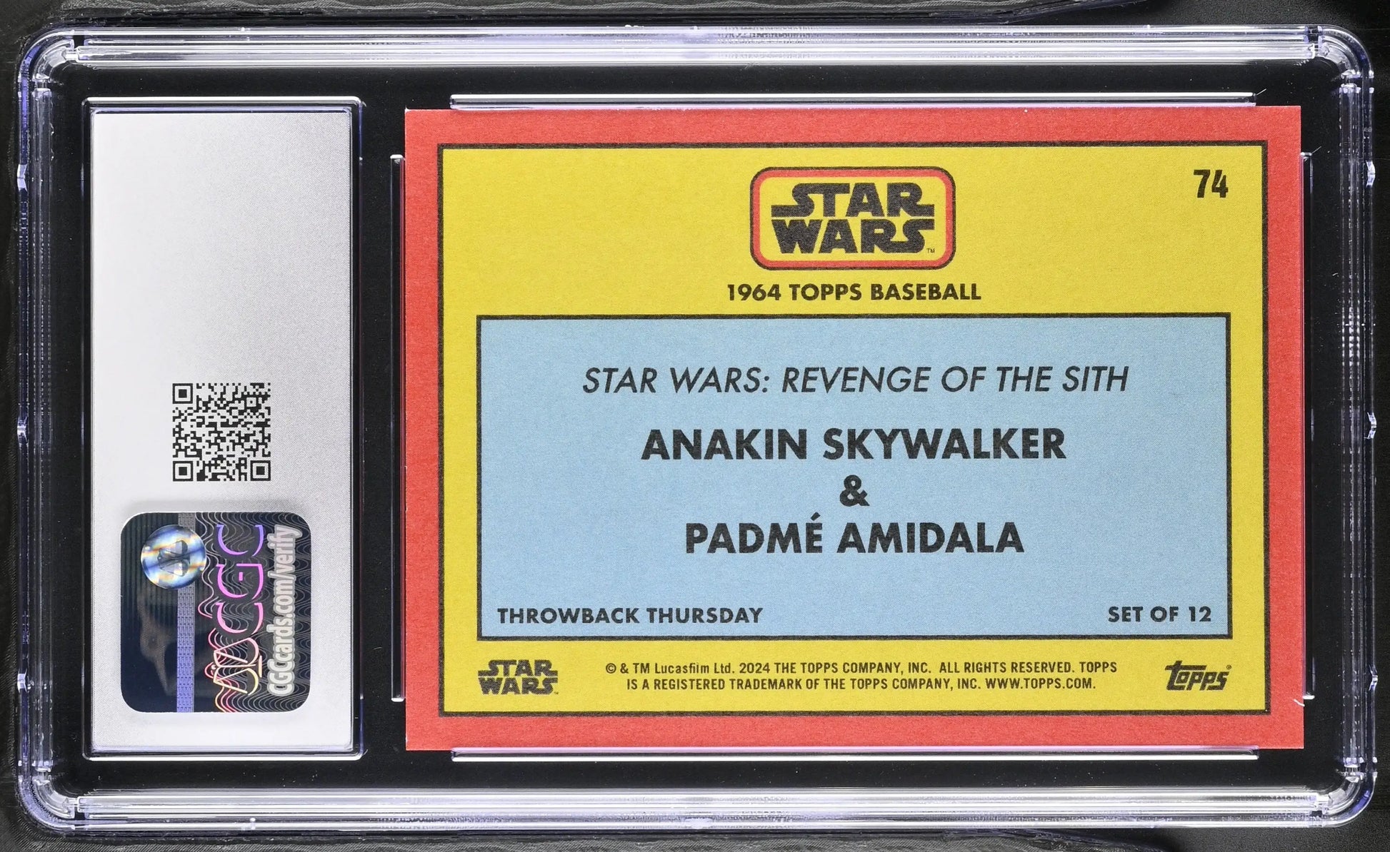 Graded Star Wars trading card featuring Anakin Padme SP image variation CGC 10 Gem Mint