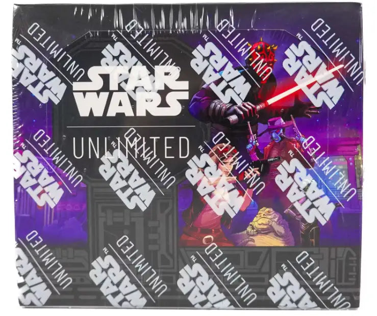 Star Wars Unlimited: Shadows of the Galaxy Booster Box with purple and black design