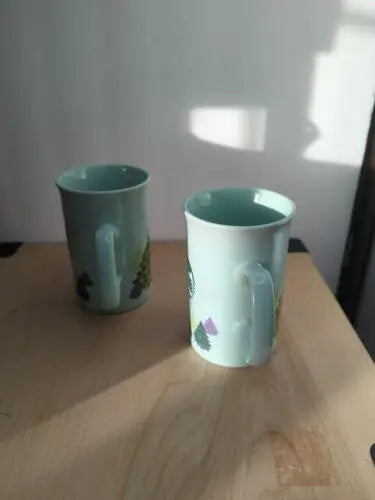 Light blue Starbucks mugs from the 2020 Holiday Christmas Collection set