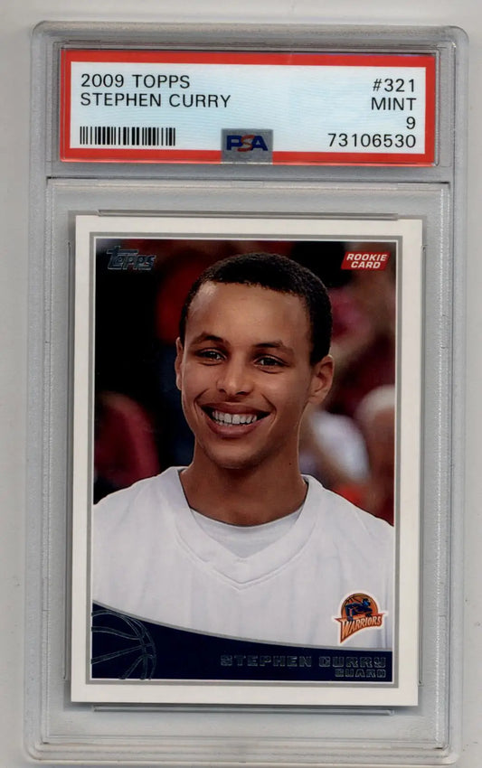 Stephen Curry 2009-10 Topps Rookie #321 PSA 9 Mint in protective case trading cards