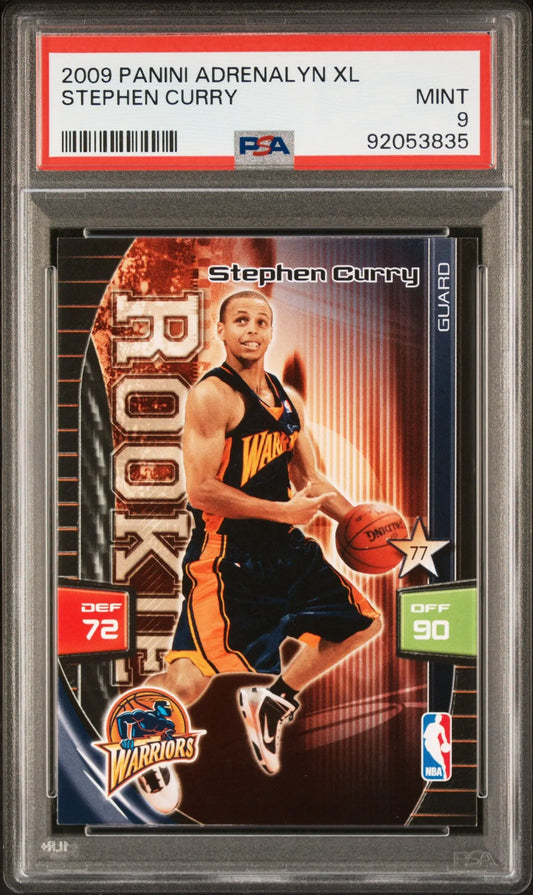 PSA-graded Mint 2009 Panini Adrenalyn XL Stephen Curry rookie basketball card