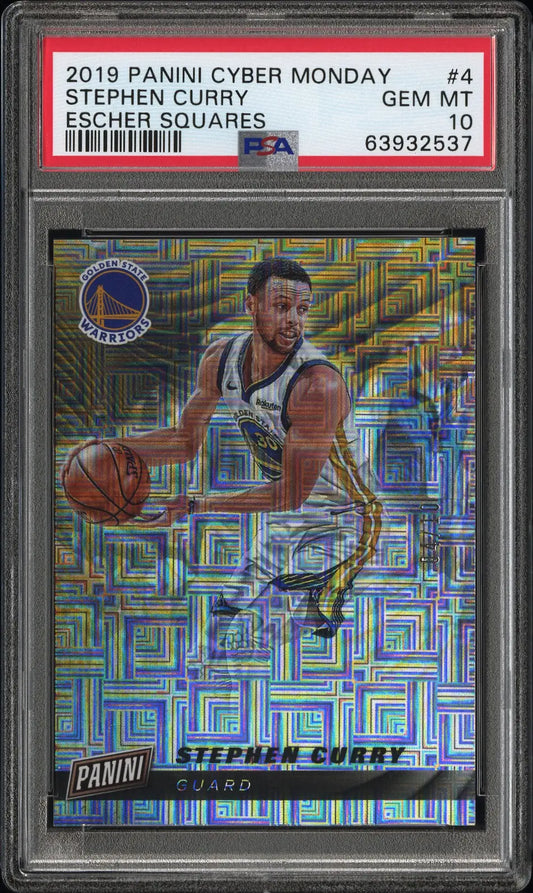 PSA 10 Gem Mint Stephen Curry 2019 Panini Cyber Monday Escher Squares basketball card